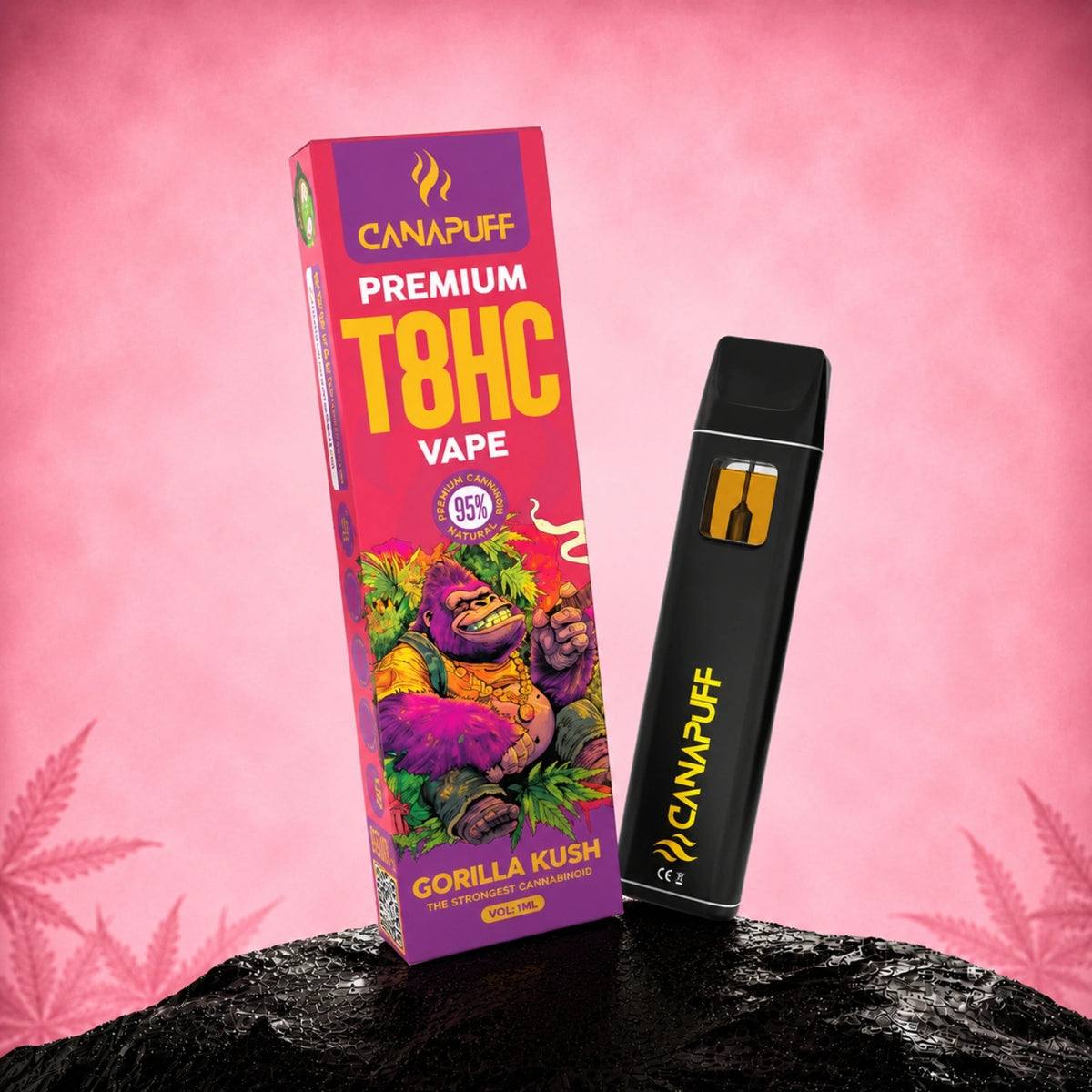 Canapuff T8HC Vape Gorilla Kush 95% 1ml jednorazové pero