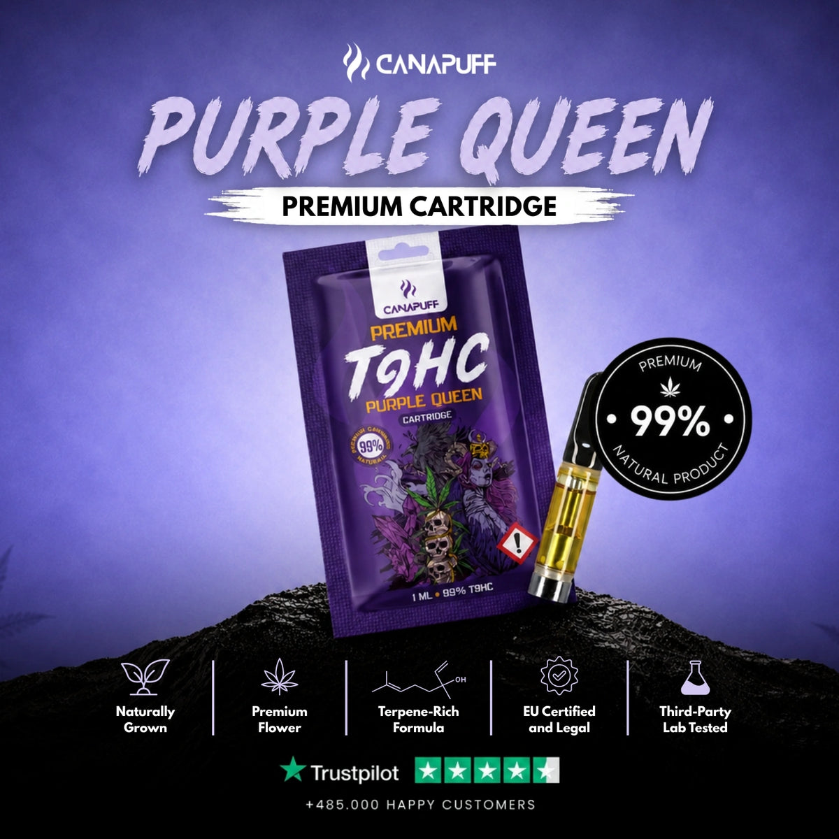 TⳊHC kazeta Purple Queen 99% – vape kazeta, foto 2