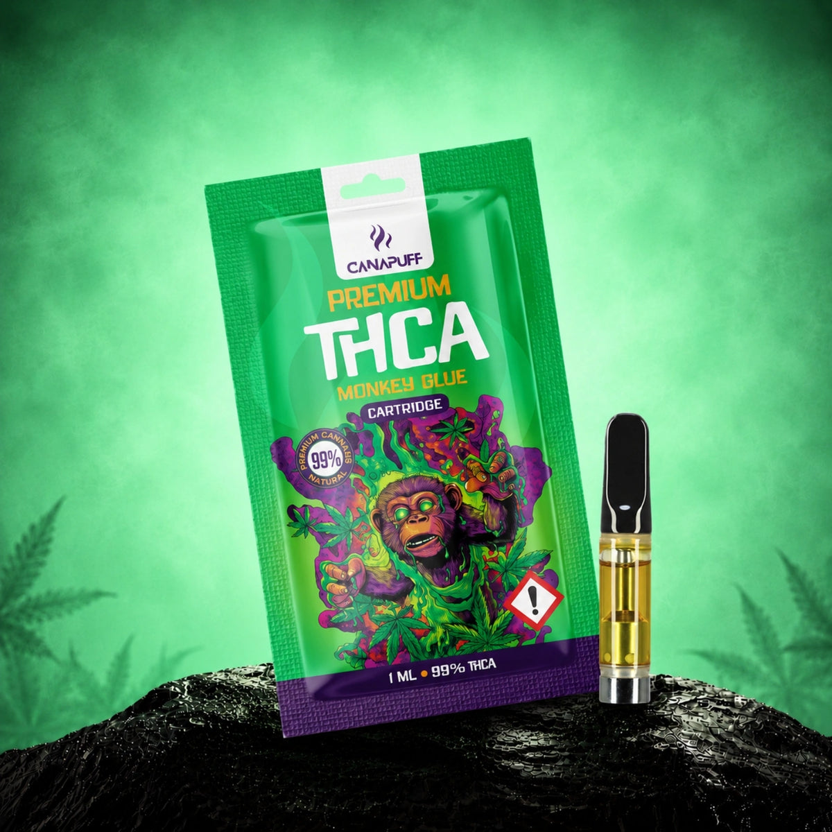 Canapuff THCA Monkey Glue Kazeta 99% 1 ml
