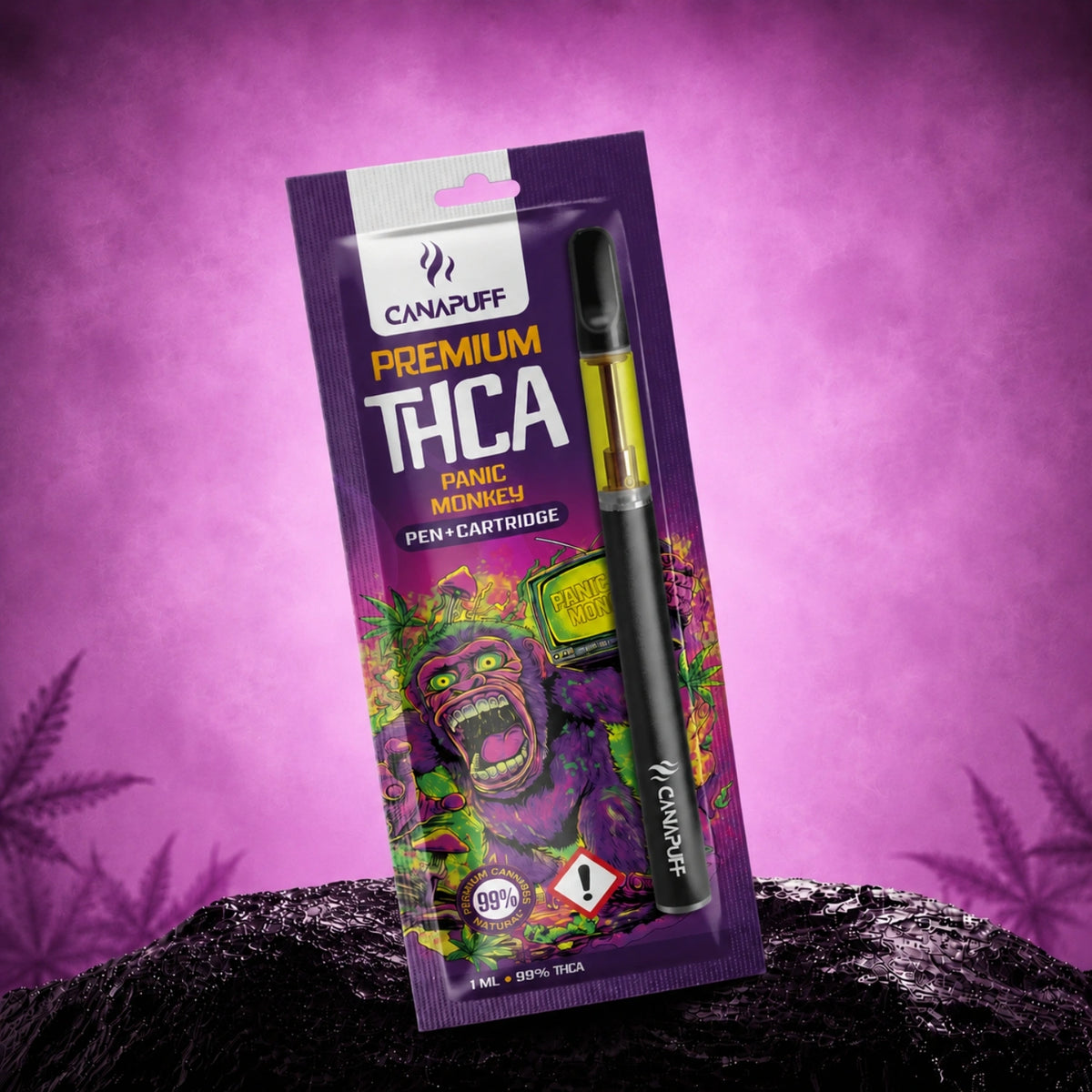 Canapuff THCA Pen+Kazeta Panic Monkey 99%, 1 ml