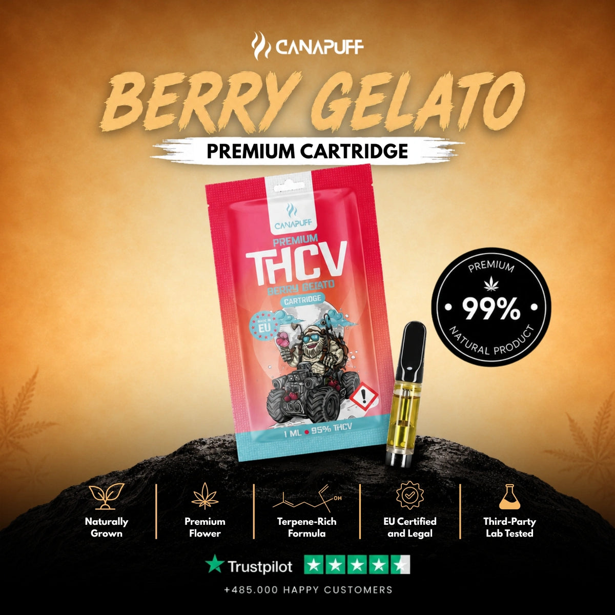 THCv Kazeta Berry Gelato 95% – vape kazeta, foto 2