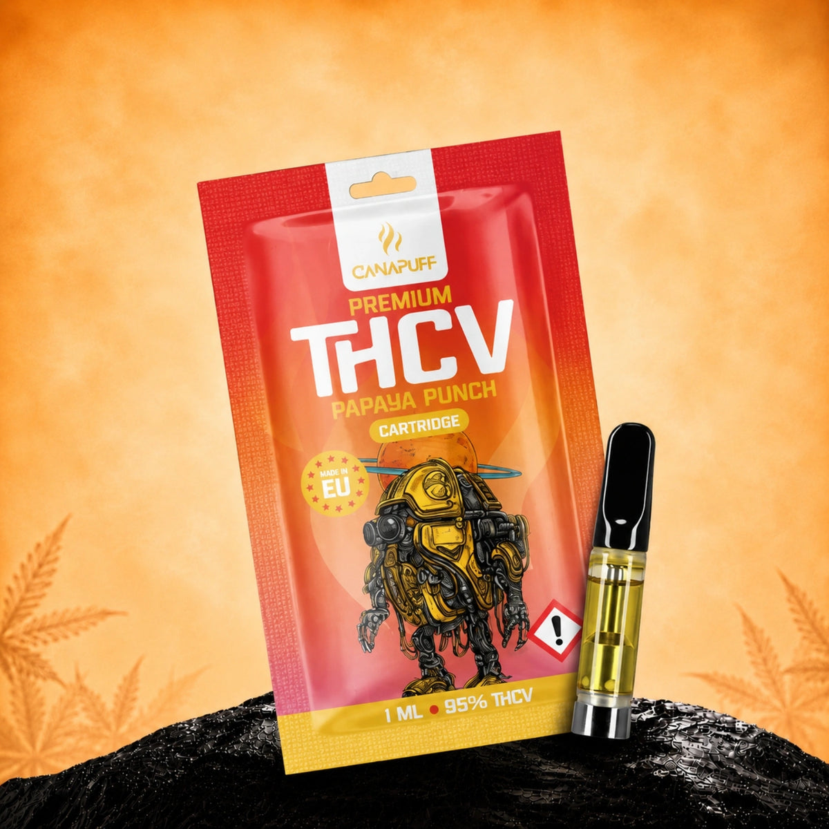 Canapuff THCV Papaya Punch kazeta, 1 ml, sila 95%