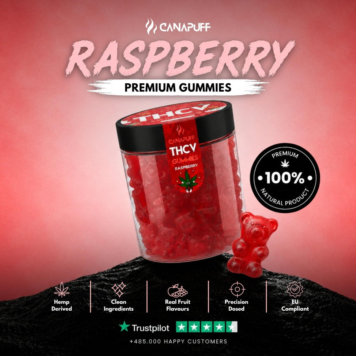 THCv Gumíky Raspberry – gumíky, foto 2