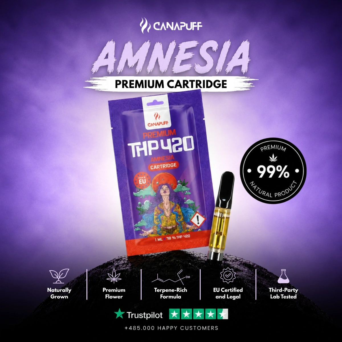 THP420 Kazeta Amnesia 79% – vape kazeta, foto 2