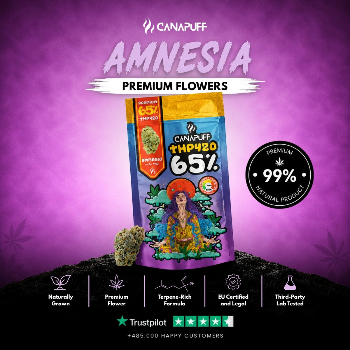THP420 Kvety Amnesia 65% – kvetné búdy, foto 2
