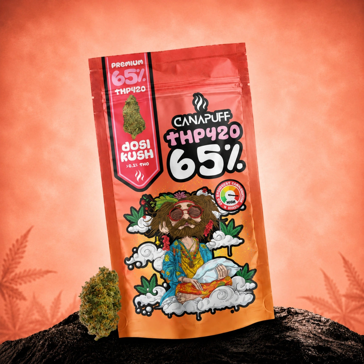 Canapuff THP420 Dosi Kush kvety 65%, vrecko, z konope