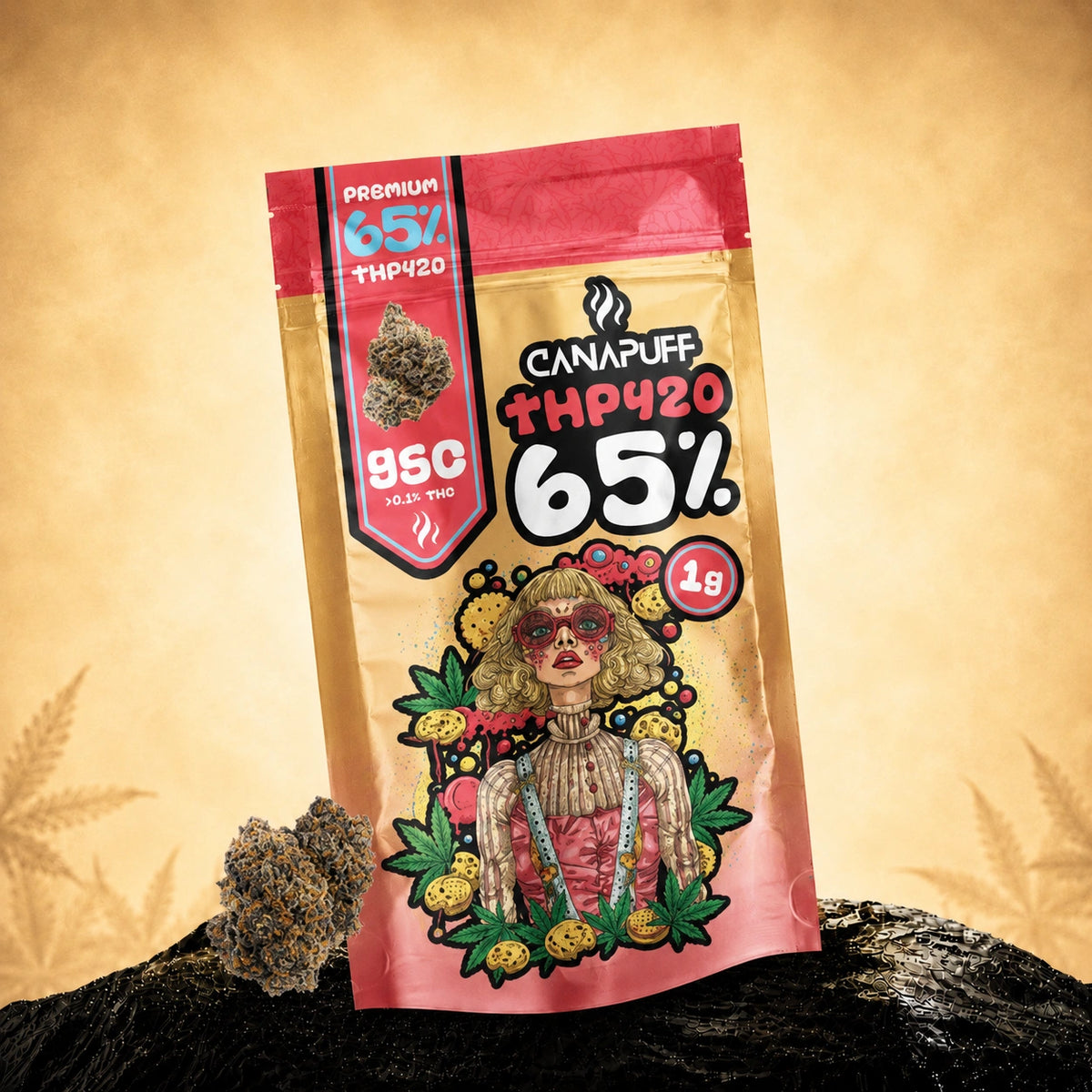 Canapuff THP420 GSC kvety, sila 65%, 1g vrecko