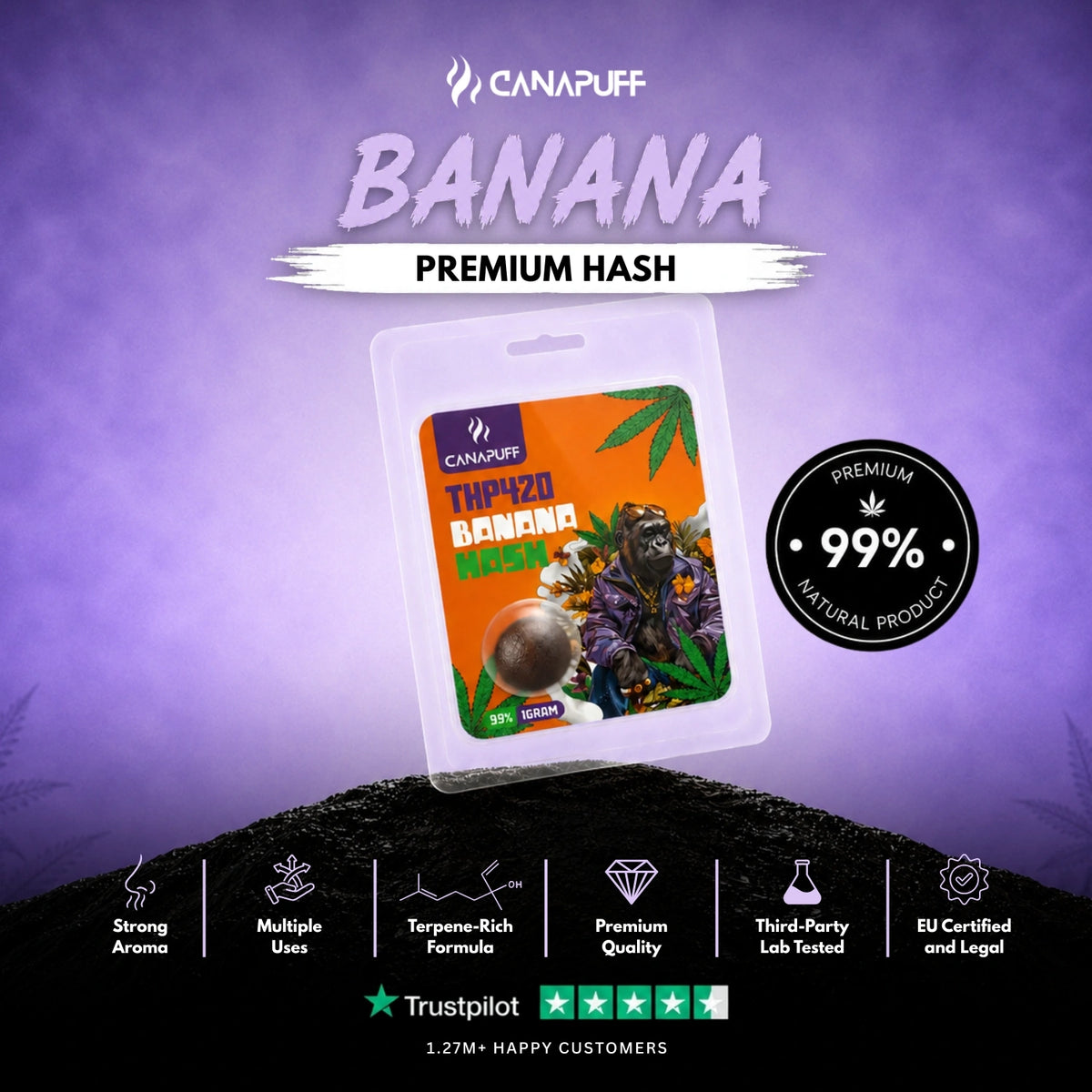 THP420 Hash Banana 99% – hašiš, foto 2