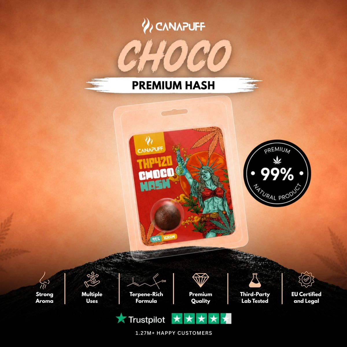 THP420 Hash Choco 99% – hašiš, fotka 2