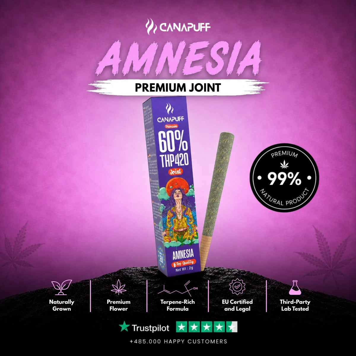 THP420 Joint Amnesia 60% 2g – predubalený joint, foto 2