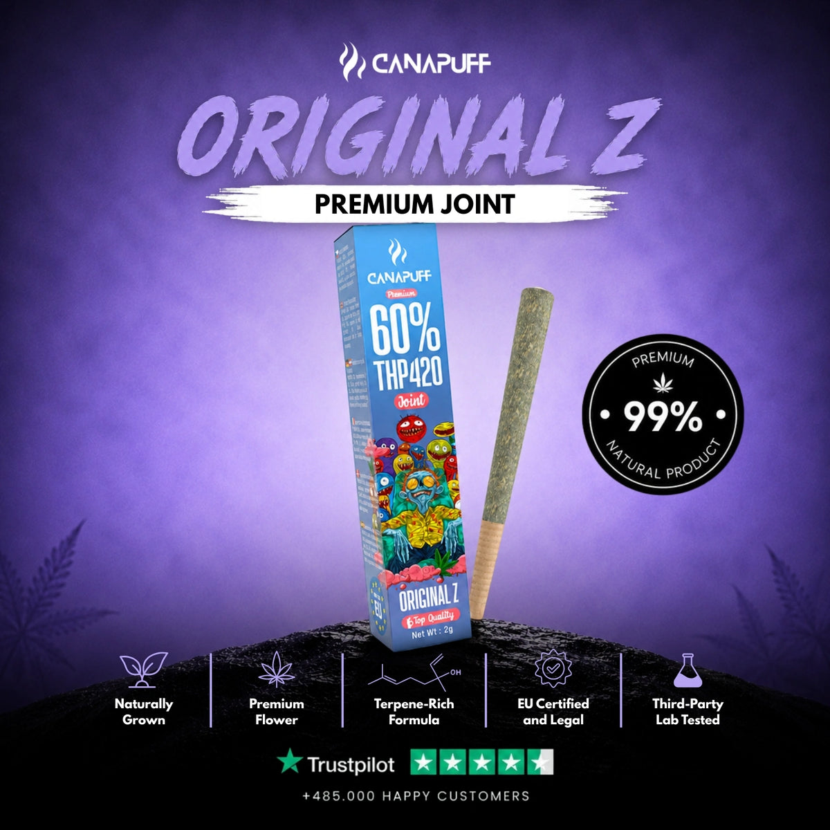 THP420 Joint Original Z 60% 2g – predrolovaný joint, foto 2