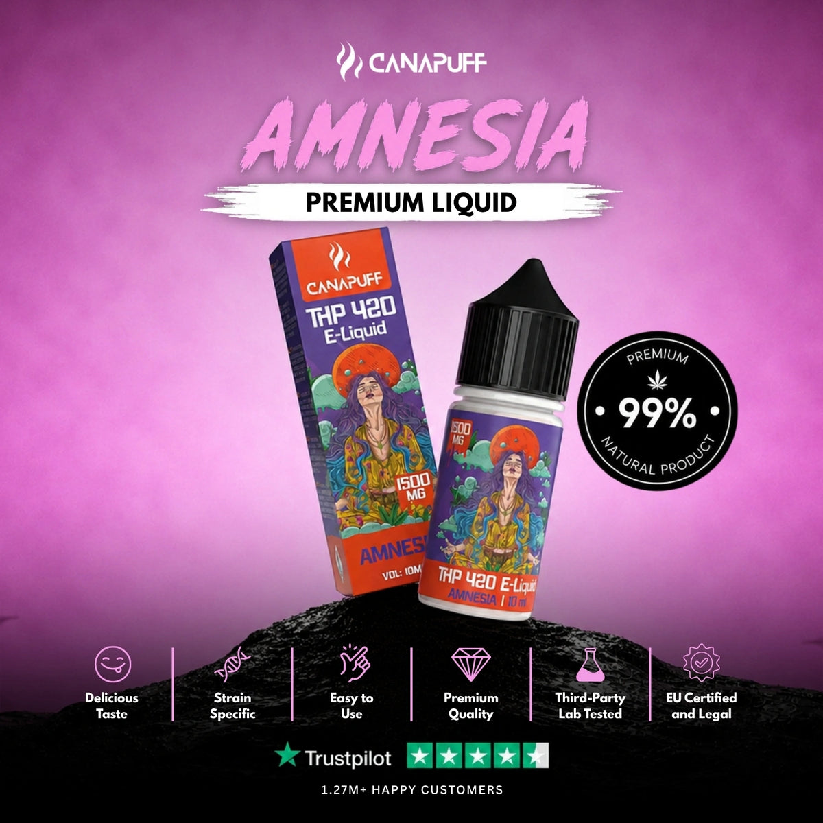THP420 Liquid Amnesia 1.500mg – fľaštička liquidu, fotka 2