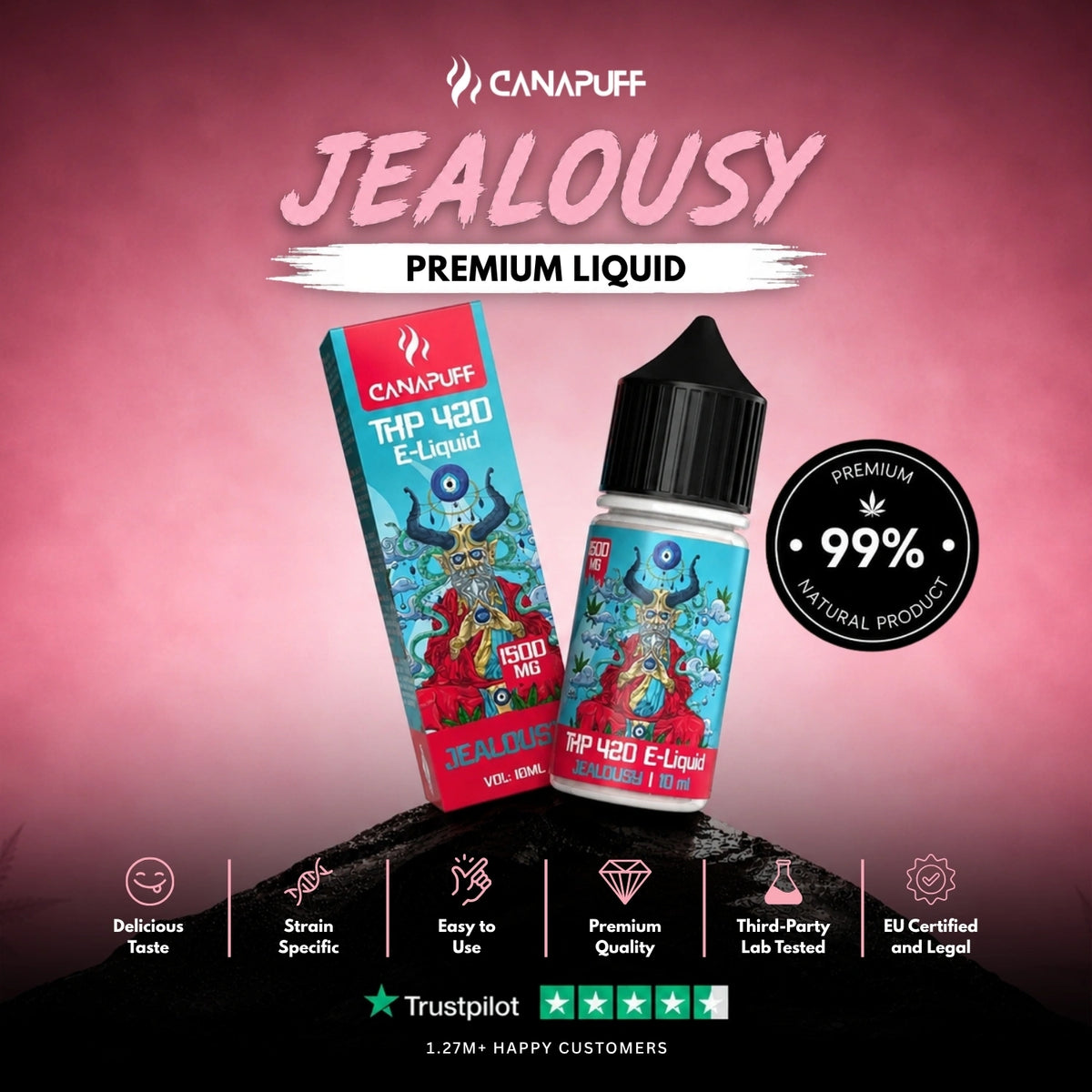 THP420 Liquid Jealousy 1.500mg – fľaštička liquidu, foto 2