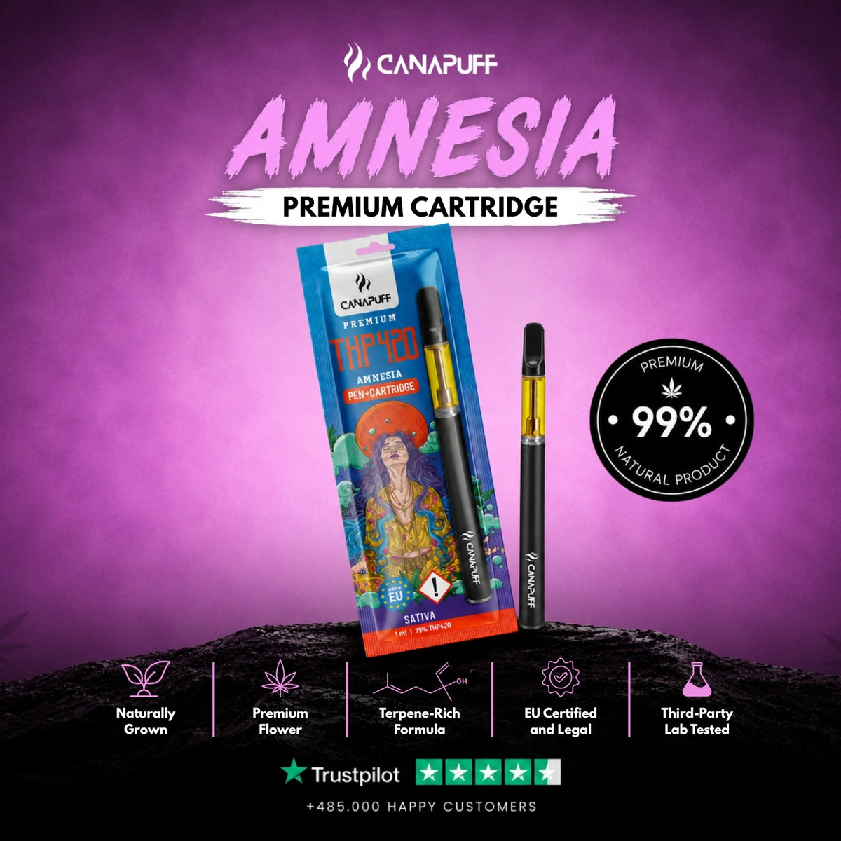 THP420 Pen+Kazeta Amnesia 79% – vape pero s kazetou, foto 2
