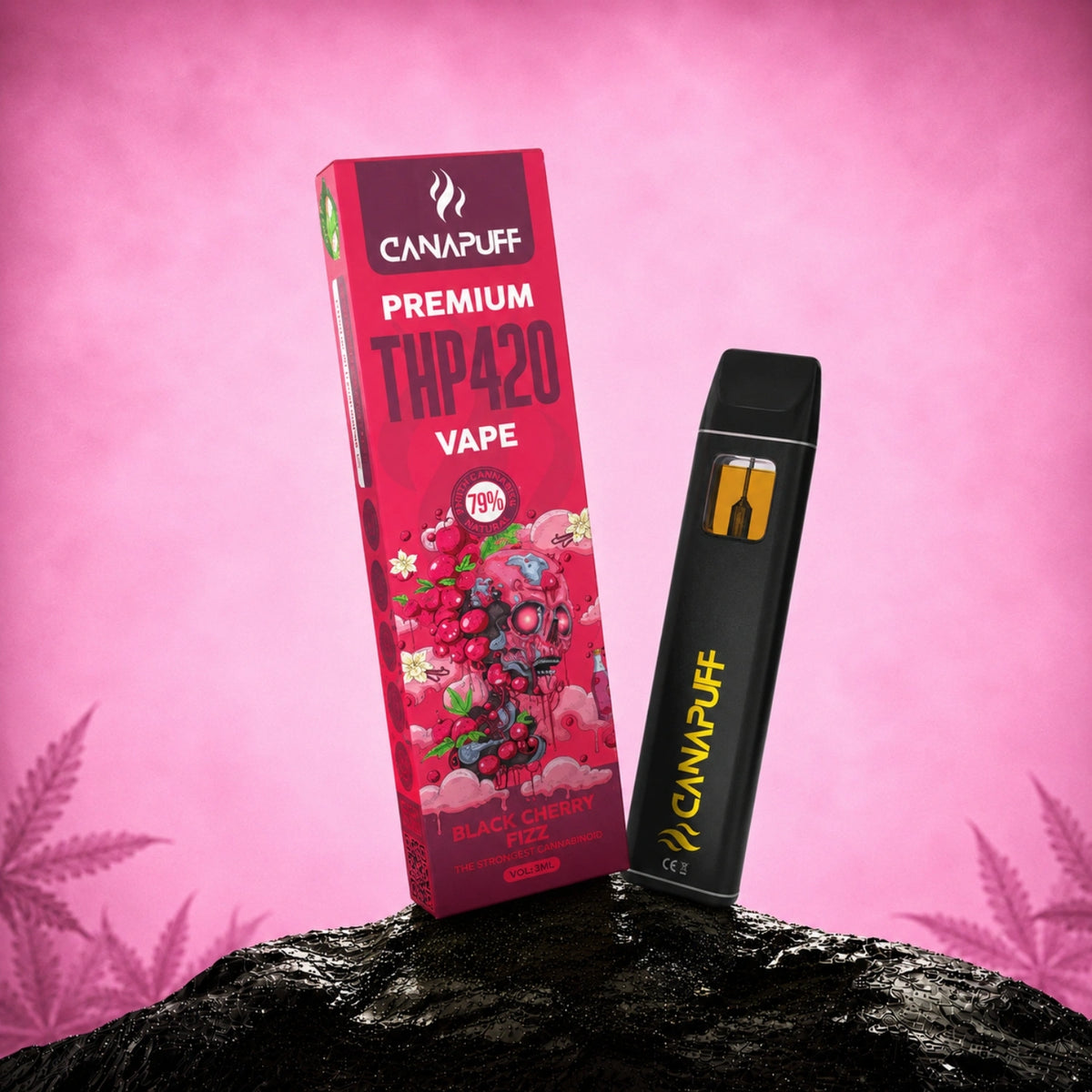 Canapuff THP420 Vape Black Cherry Fizz 79% 1ml jednorazové pero