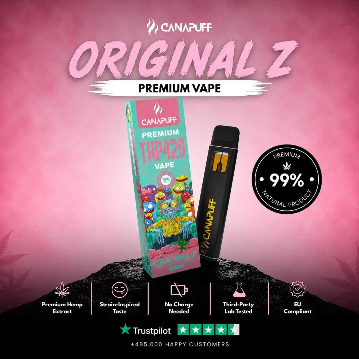 THP420 Vape Original Z 79% 1ml – jednorazový vape pen, foto 2