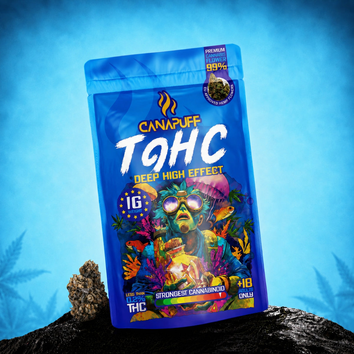 Canapuff TⳊHC Kvety Deep High Effect vrecko 16g, sila kanabinoidov 99%