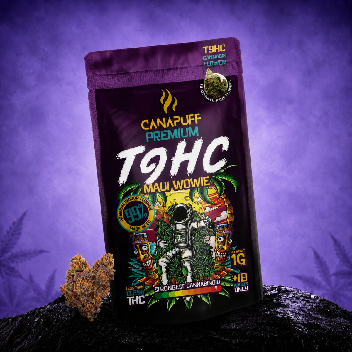 Canapuff TⳊHC Maui Wowie kvet konope, 1g vrecko