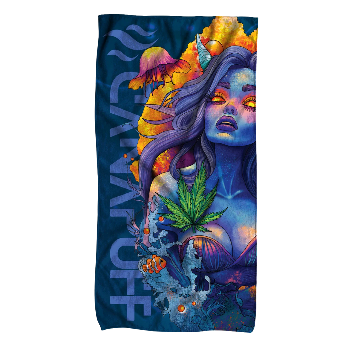 Uterák Canapuff Blue Dream s farebnou psychedelickou ilustráciou