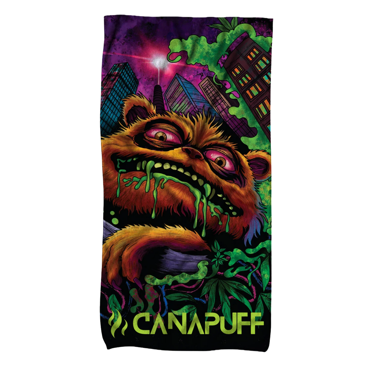 Canapuff uterák High Monster s farebným motívom príšery a mesta