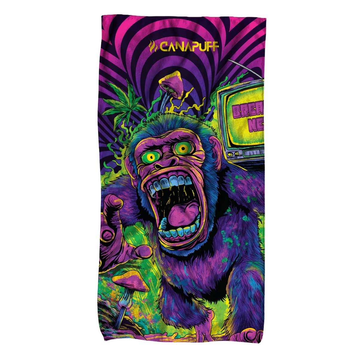Canapuff uterák Panic Monkey s farebným psychedelickým motívom a logom
