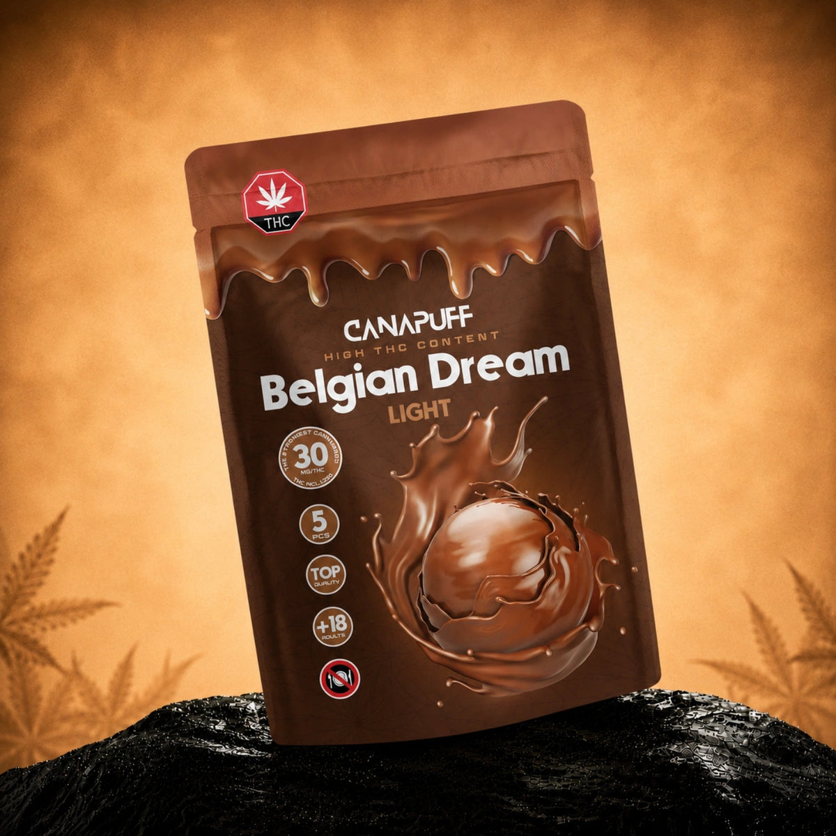 Canapuff Delta 9 Chocolate Milk, čokoládové pralinky s Delta-9 THC z konope, 5 kusov