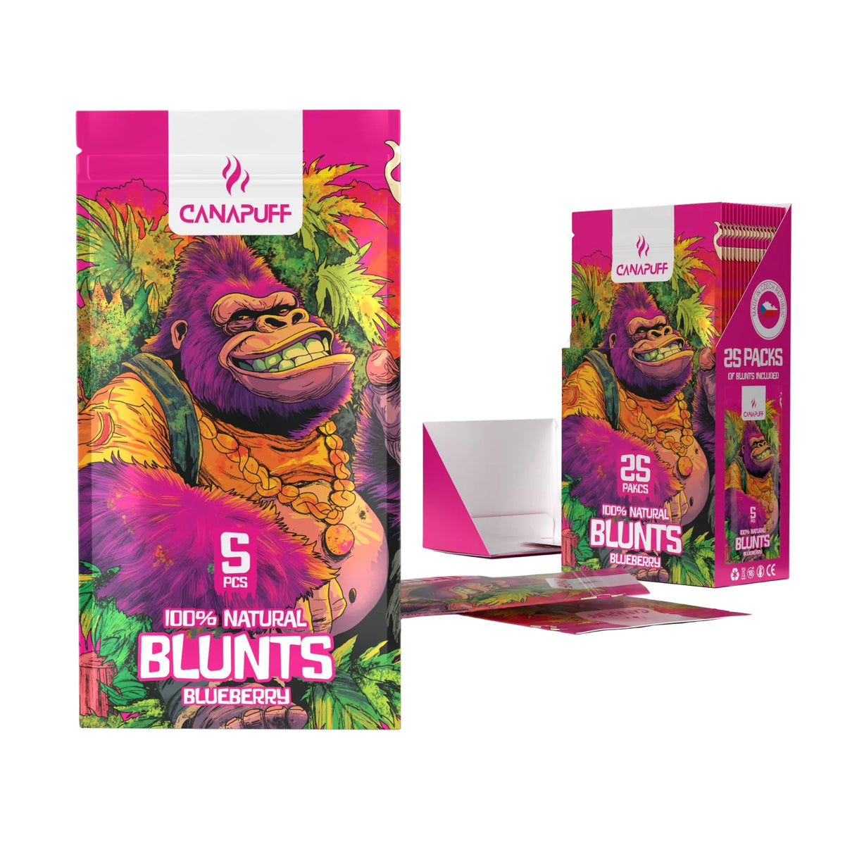 Canapuff Blunt Wrap Flat Piece Blueberry, balenie 5 ks