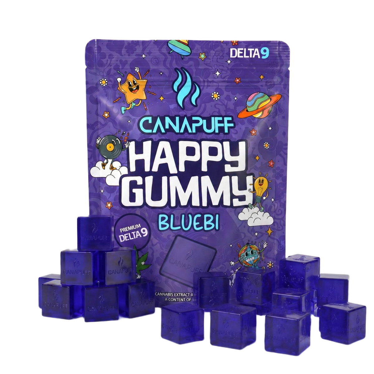 Canapuff Happy Gummy Delta-9 Bluebi vrecko gumíkov