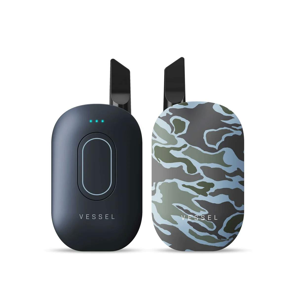 Vessel Compass vaporizér v čiernej a maskáčovej farbe, prenosné zariadenie s nabíjacou stanicou