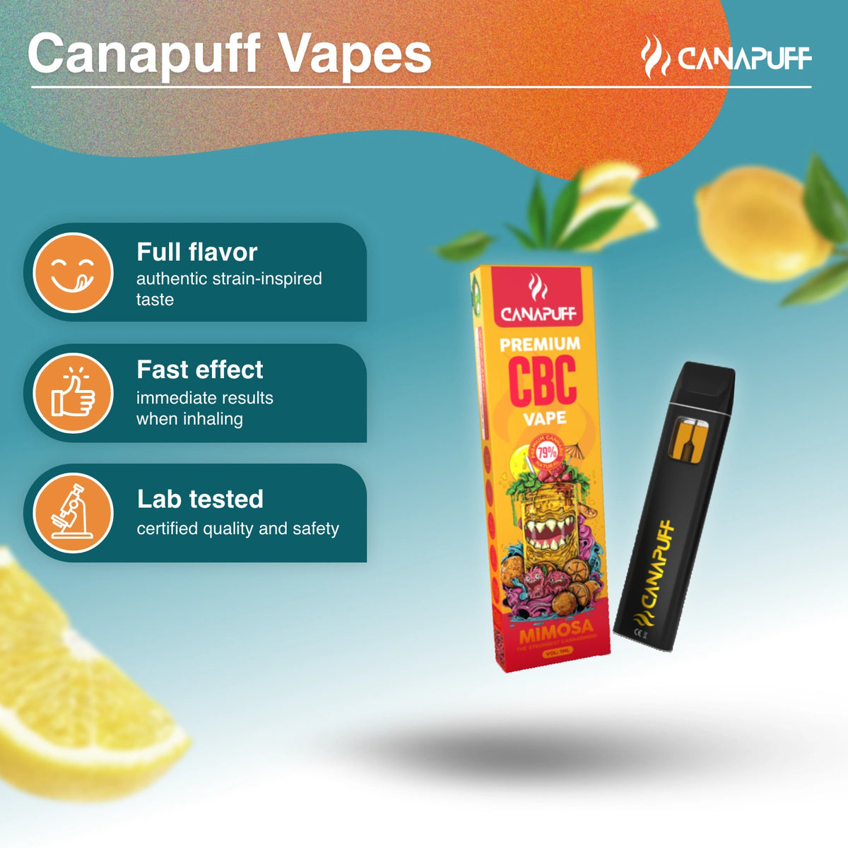 Canapuff CBC Vape Mimosa 79% 1ml jednorazové pero