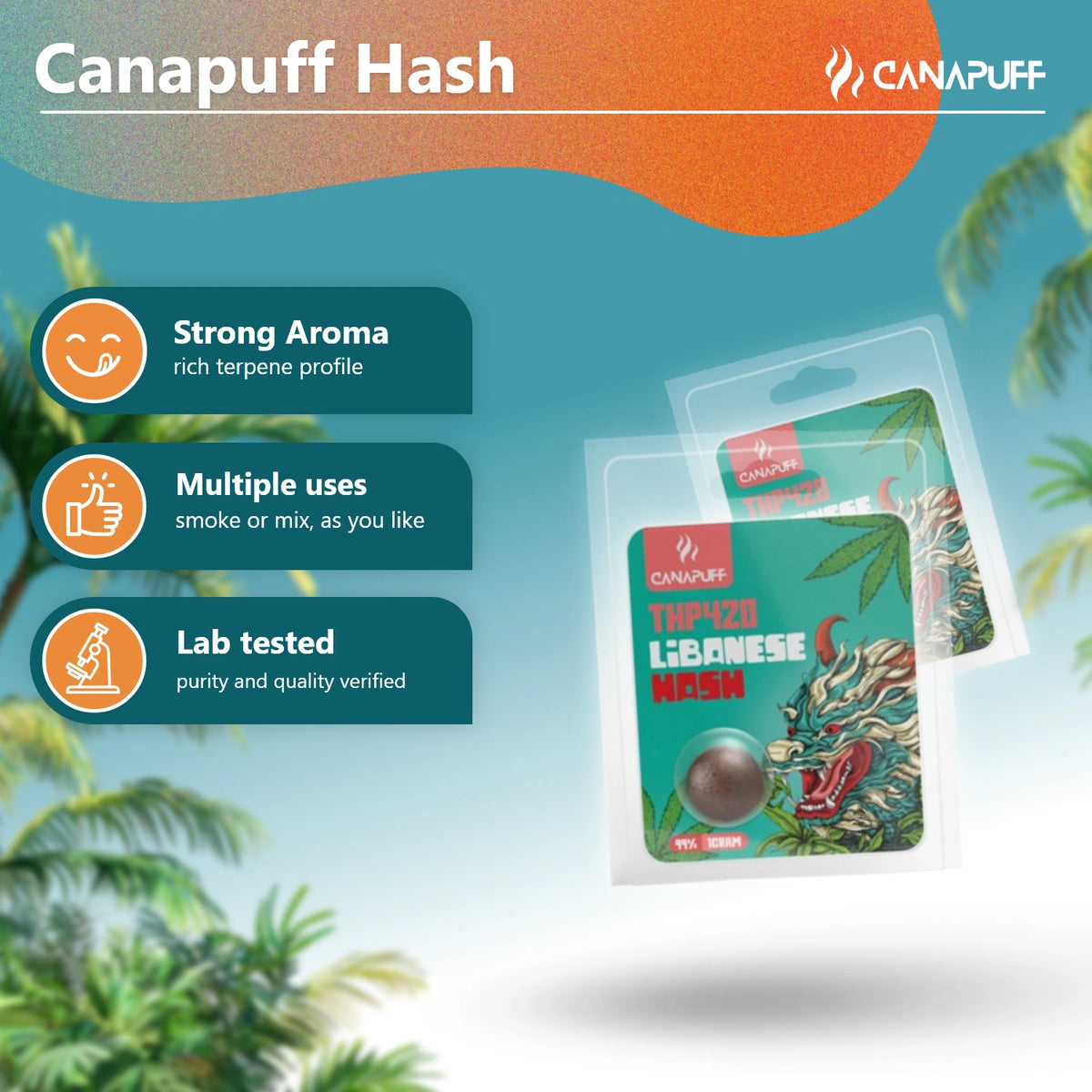 Canapuff THP420 Lebanese Hash 99% v zatavenom vrecku