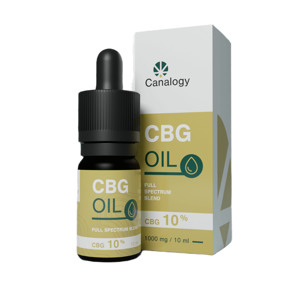 Canalogy CBG Oil 10%, 1000 mg / 10 ml full spectrum zmes vo fľaštičke s kvapkadlom a krabičkou